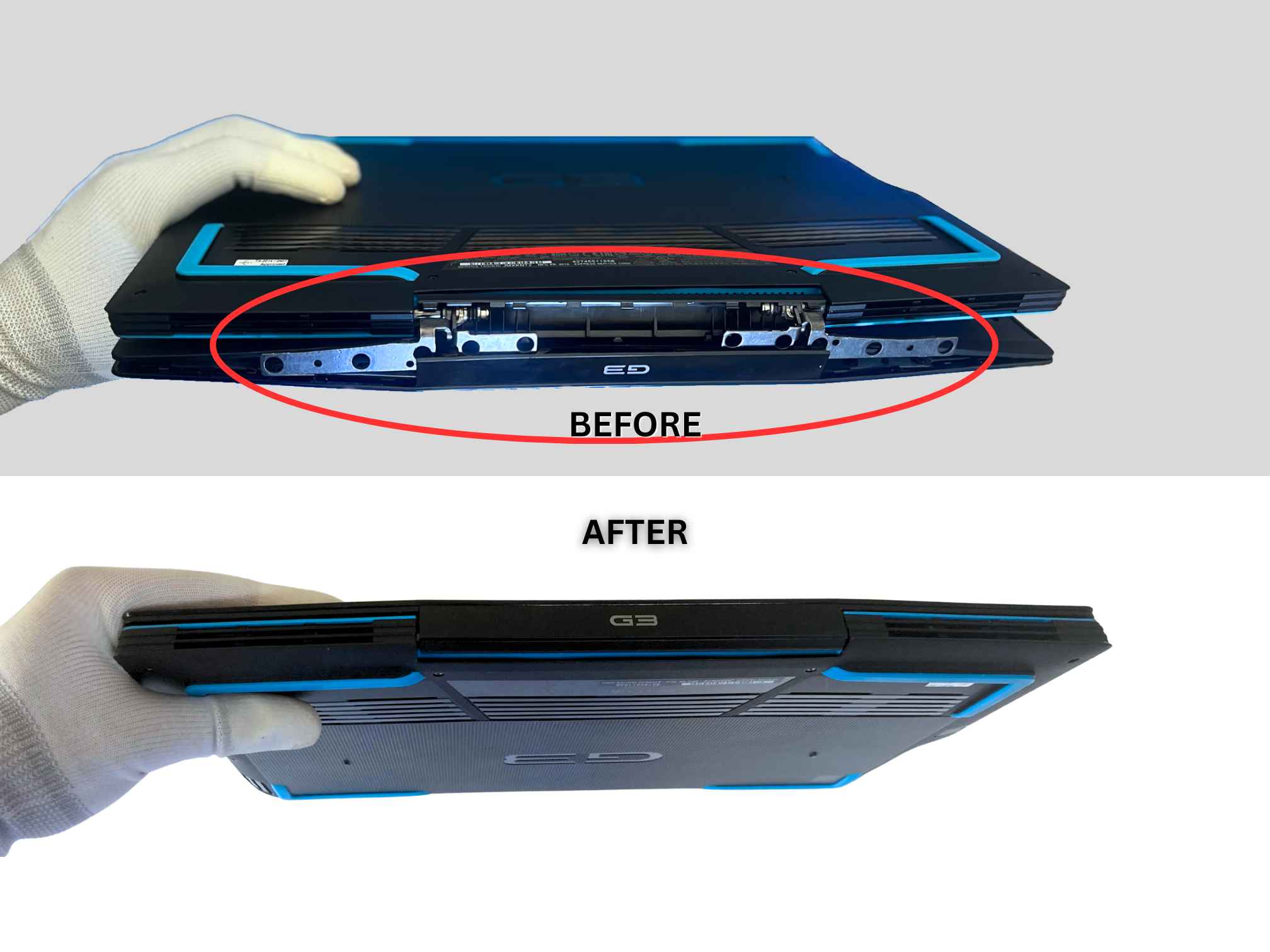 Broken laptop hinge